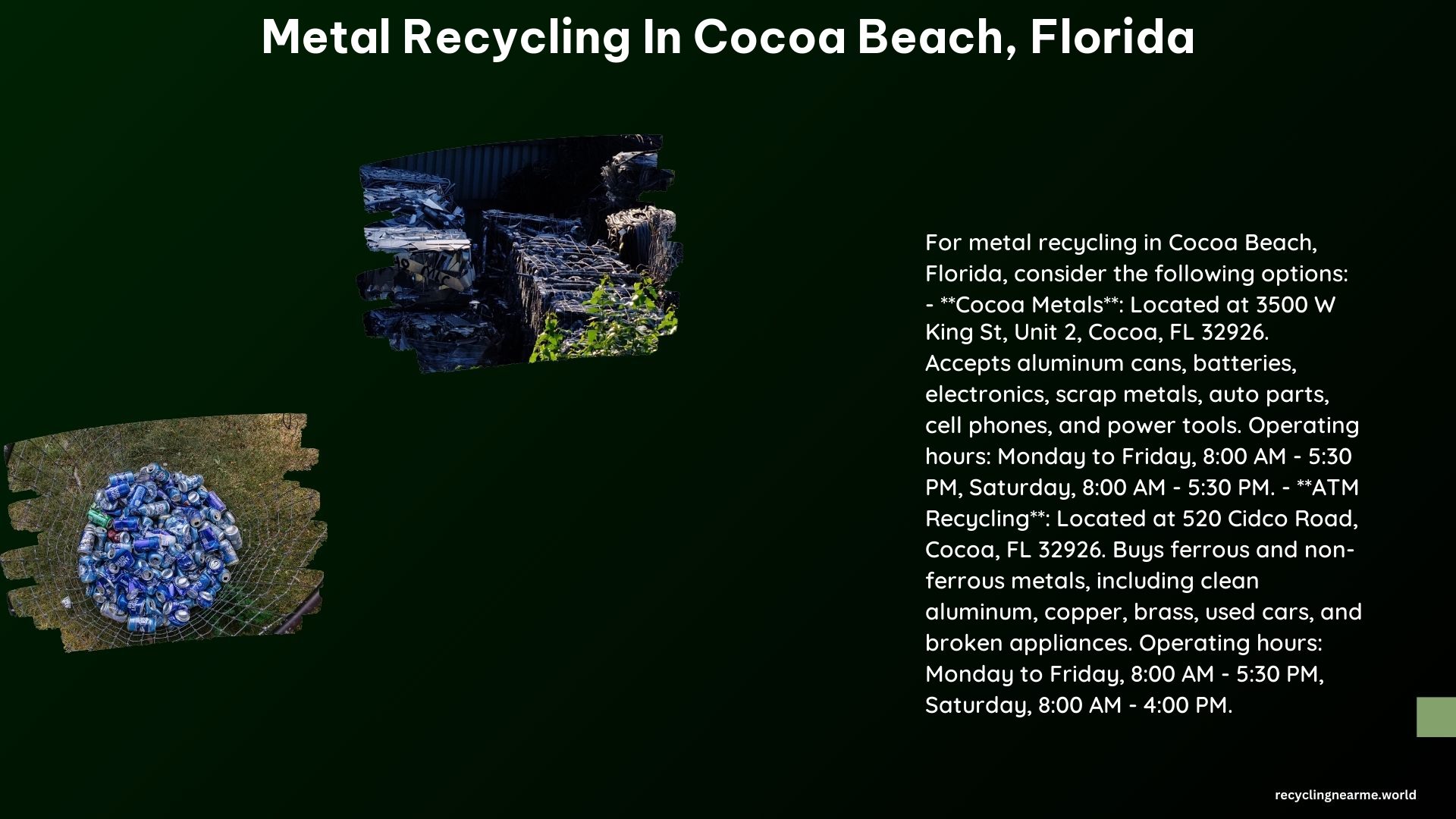 Metal Recycling in Cocoa Beach Florida