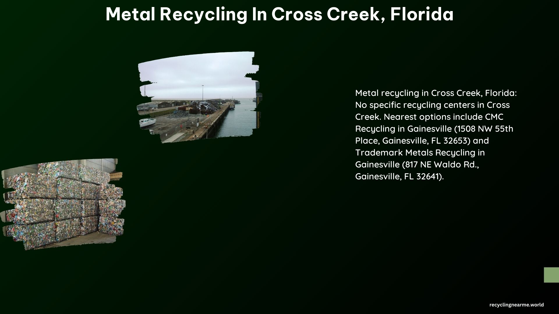 Metal Recycling in Cross Creek Florida