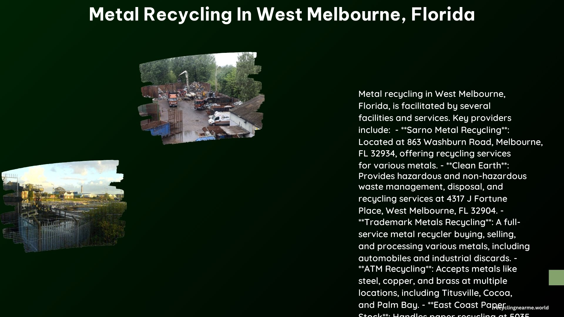 Metal Recycling in West Melbourne Florida